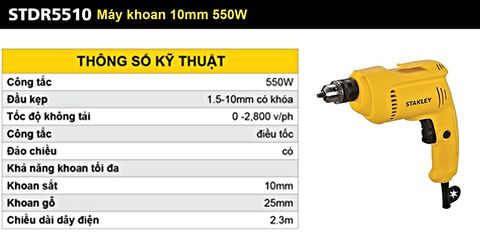 Máy khoan sắt gỗ 10mm 500w STDR5510-B1