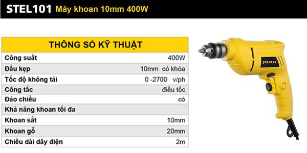 Máy khoan sắt gỗ 10mm 400w STEL 101-B1